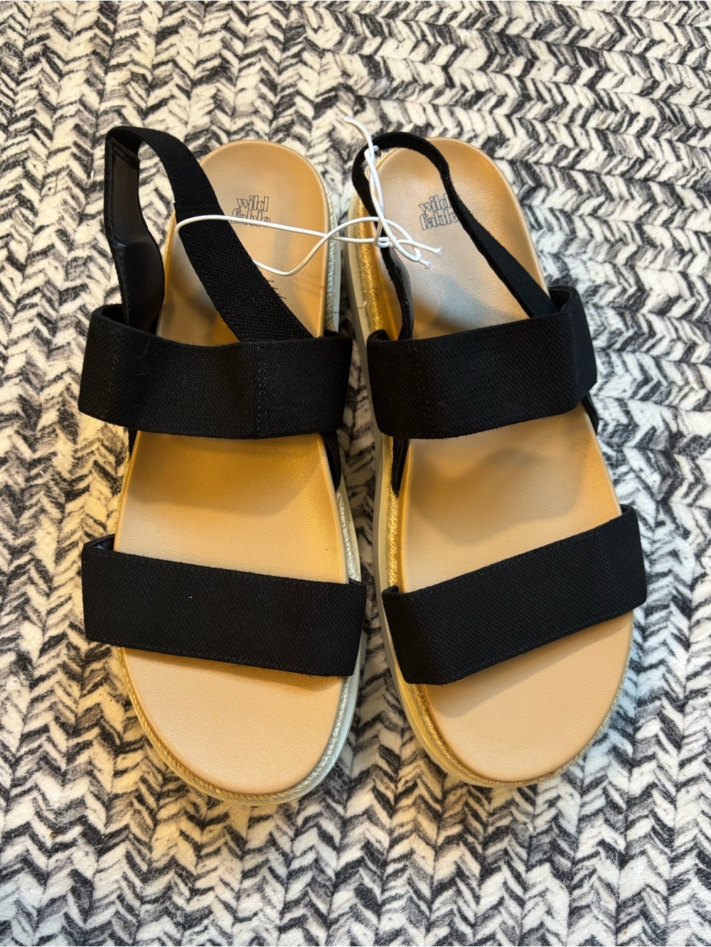 New wild fable Chunky Black Platform Sandals With Thick Straps Women’s Size 11
